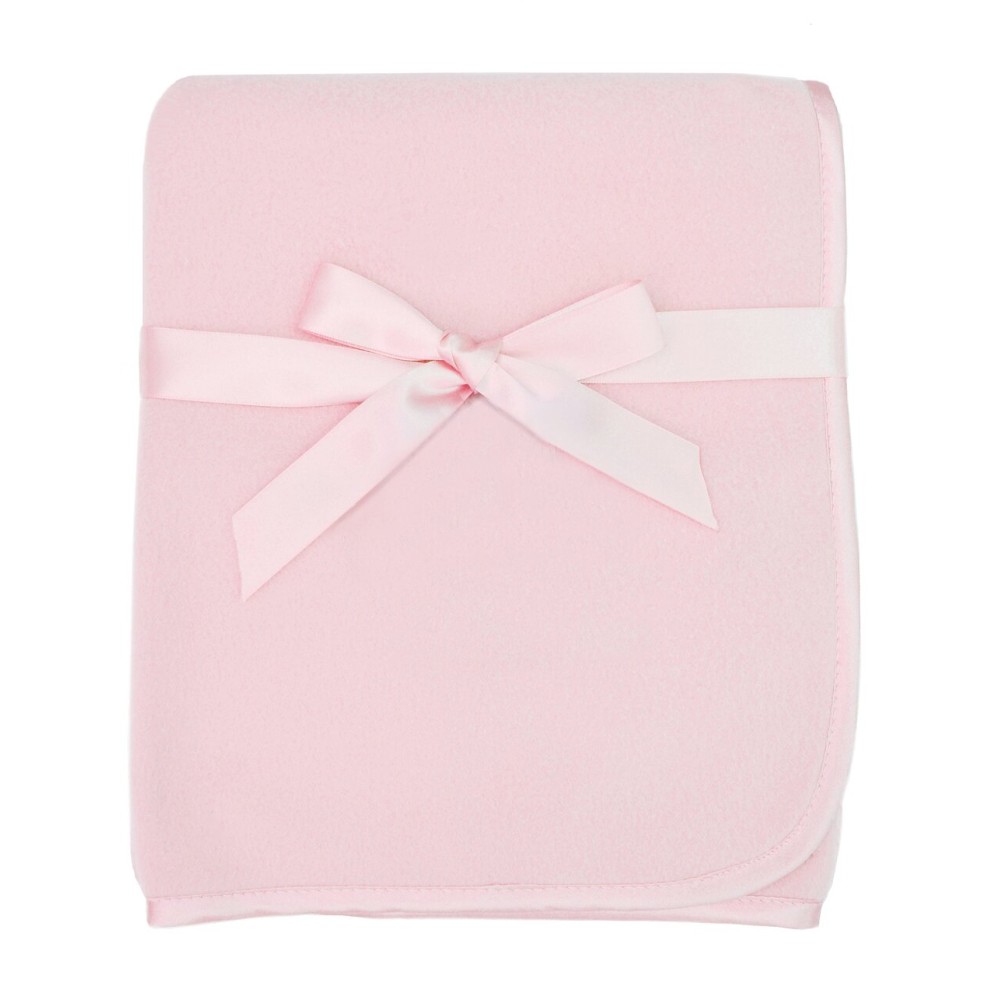 TL Care Fleece Blanket with Silk-Like Satin Trim, Soft, Warm & Cozy, Pink, 30 x 30 for Boys and Girls, Perfect for Baby Carrier, Stroller, Travel and Gifting