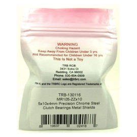 TRB RC 5x10x4mm Clutch Ball Bearings Metal Shields (10)