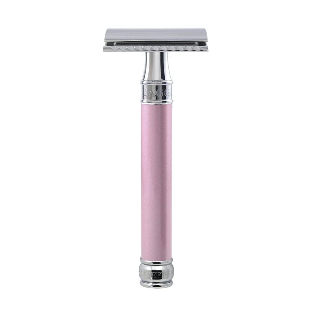 Edwin Jagger Double Edge Safety Razor, Long Handle, Pink Edwin Jagger Double Edge Safety Razor, Long Handle, Pink