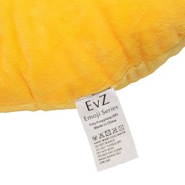 EvZ Emoji Cheese Smile Face Emoticon Cushion Stuffed Plush Soft Pillow, Official Certified, 32cm Yellow