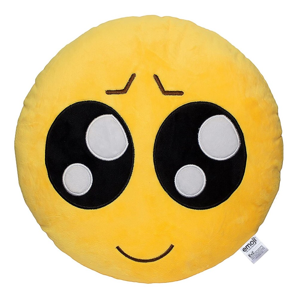 EvZ Emoji Playcute Face Emoticon Cushion Stuffed Plush Soft Pillow, Official Certified, 32cm Yellow