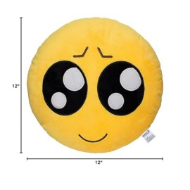 EvZ Emoji Playcute Face Emoticon Cushion Stuffed Plush Soft Pillow, Official Certified, 32cm Yellow