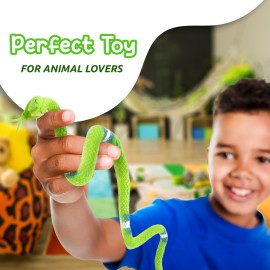 Fun Central 12-Pack Realistic Snakes - 14 Multicolor Snake Toys for Outdoor Decor, Pranks, and Bird, Rabbit, Squirrel Deterrent