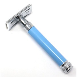 Edwin Jagger Double Edge Safety Razor With Long Handle (Blue) (Blue) Edwin Jagger Double Edge Safety Razor With Long Handle (Blue) (Blue)