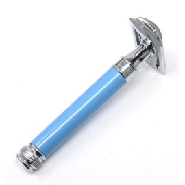Edwin Jagger Double Edge Safety Razor With Long Handle (Blue) (Blue) Edwin Jagger Double Edge Safety Razor With Long Handle (Blue) (Blue)