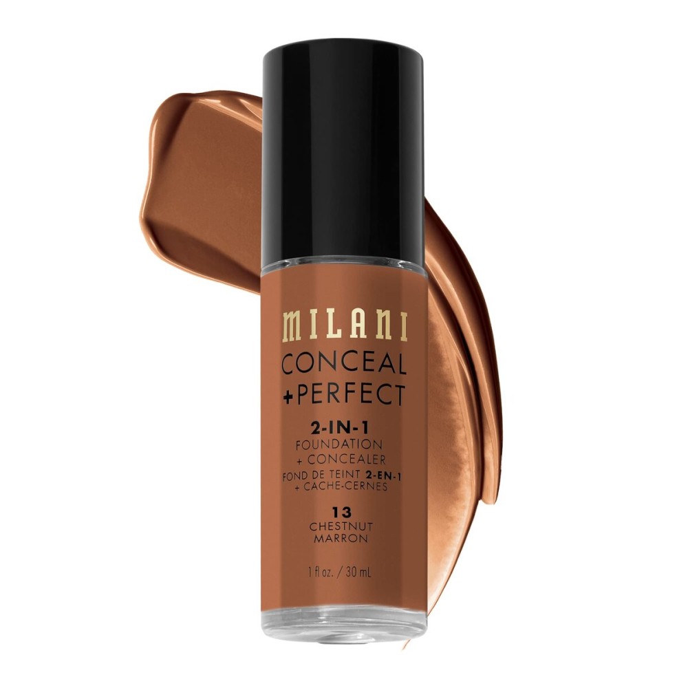 Milani Conceal + Perfect 2-in-1 Foundation + Concealer - Chestnut (1 Fl. Oz.) Cruelty-Free Liquid Foundation - Cover Under-Eye Circles, Blemishes & Skin Discoloration for a Flawless Complexion Milani Conceal + Perfect 2-in-1 Foundation + Concealer - Chestnut (1 Fl. Oz.) Cruelty-Free Liquid Foundation - Cover Under-Eye Circles, Blemishes & Skin Discoloration for a Flawless Complexion