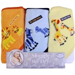 Frenchie Mini Couture, Hooded Bath Towels for Babies, 80% Cotton/20% Polyester, Animal Baby Bath Towel Set, Pack of 3