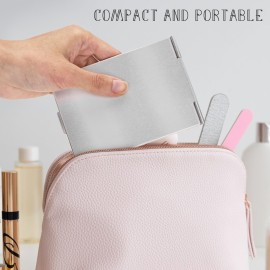 G2PLUS Portable Folding Vanity Mirror, Ultra-Slim Aluminum Shell Travel Mirror, 4x3 Inch Small Mirror for Travel, Bathroom, Makeup, Beauty, Grooming