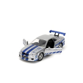 Jada Toys Fast & Furious 1:32 Brian\'s Nissan Skyline GT-R R34 Die-cast Car Silver/Blue, Toys for Kids and Adults