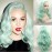 Xiweiya Mint Green Lace Wig Heat Resistant Fiber Hair Mermaid Green Blue Color Mixed Synthetic 13*3 Lace Front Wig for Women Hair Replacement Wig Half Hand Tied 24 Wig
