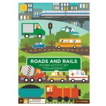 Petit Collage Giant Fold Out Activity Book Roads & Rails, Over 100 Reusable Stickers Ages 3+