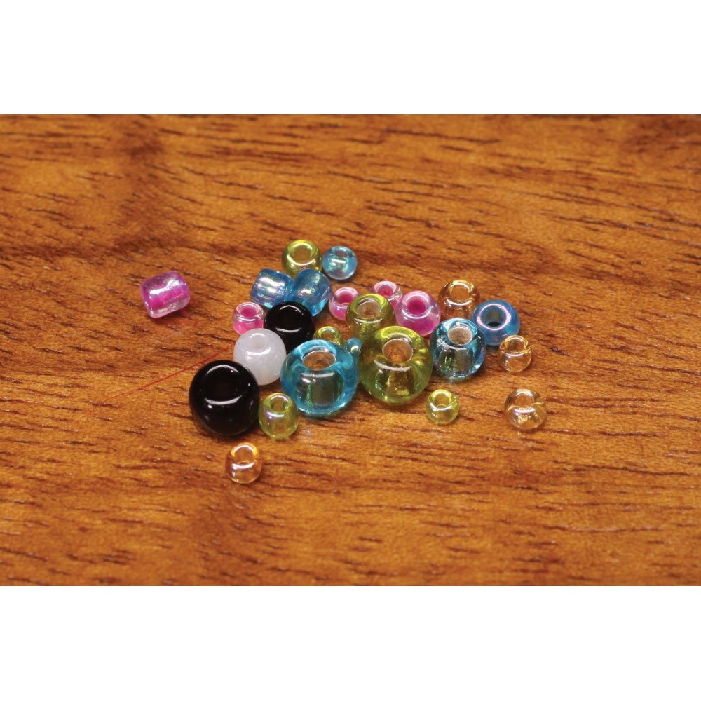 Hareline Tyers Glass Beads Small Iridescent Crystal