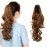 FUT Womens Claw Ponytail Clip in Hair Extensions 18 Long Curly Hairpiece Light Brown Wavy