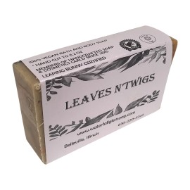 WFG WATERFALL GLEN SOAP COMPANY, LLC, Leaves n\'Twigs bath soap, patchouli & sweet orange, random pattern enriched with kokum butter