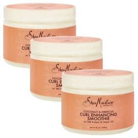 Shea Moisture Coconut & Hibiscus Curl Enhancing Smoothie, 12 Ounce (Pack of 3) Shea Moisture Coconut & Hibiscus Curl Enhancing Smoothie, 12 Ounce (Pack of 3)