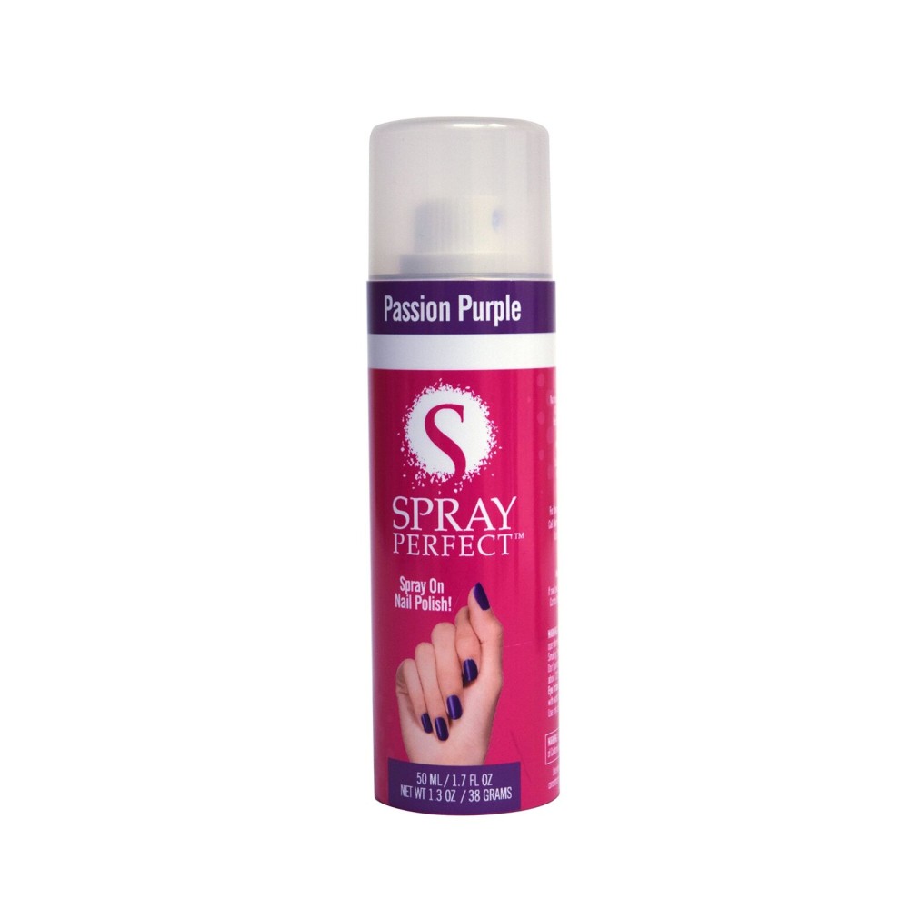 Natures Pillows Spray Perfect, Passion Purple, 2.0 Ounce, Spray-on Nail Polish: Worlds Fastest Manicure, Complete Nail Coverage, Only Adheres to Nails