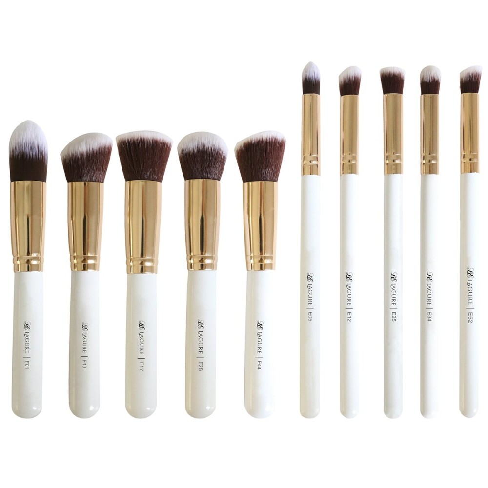 Lagure Premium Kabuki Makeup Brush Set - The Perfect Makeup Brushes for Your Eyeshadow, Contour Kit, Blush, Foundation, Concealer, Face Powder - Includes Cosmetic Brush Guide