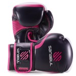 Sanabul Essential Gel Boxing Gloves for Men & Women, Kickboxing MMA, Muay Thai Gloves and Heavy Bag Training Punching & Sparring, Black/Pink 8 oz