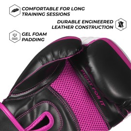 Sanabul Essential Gel Boxing Gloves for Men & Women, Kickboxing MMA, Muay Thai Gloves and Heavy Bag Training Punching & Sparring, Black/Pink 8 oz Sanabul Essential Gel Boxing Gloves for Men & Women, Kickboxing MMA, Muay Thai Gloves and Heavy Bag Training Punching & Sparring, Black/Pink 8 oz