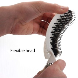 Boar Bristle Hair Brush set - Curved and Vented for Wet and Dry Detangling Hair Brush for Women Long, Thick, Thin, Curly & Tangled Hair Vent Brush - Stocking Stuffers Gift kit