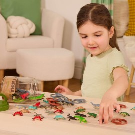 Terra by Battat - 60 Pieces Lizard Animal Tube - Realistic Plastic Reptile & Amphibian Figurines - Frog, Alligator, Snake & More - Educational Toys for Kids & Toddlers, 3+ Years