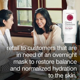 CONTROL CORRECTIVE Ultra Peptide Cream Mask, 2.5 Oz - Advanced Peptide, Retinol & Lactic Acid Anti Aging Mask, Revitalize Collagen & Elastin Production To Smooth Skin, Restores Plumpness & Hydration