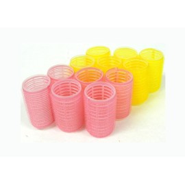 Large Self-Grip Hair Roller Assorted Colors (Pink, Yellow, Blue, Green) (Large)