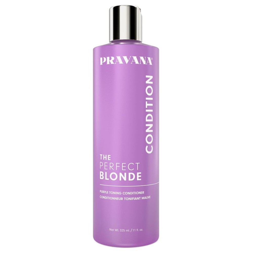 Pravana The Perfect Blonde Purple Toning Conditioner | Neutralizes Brassy, Yellow Tones | For Color-Treated Hair | Adds Strength, Shine, Elasticity | 11 Fl Oz Pravana The Perfect Blonde Purple Toning Conditioner | Neutralizes Brassy, Yellow Tones | For Color-Treated Hair | Adds Strength, Shine, Elasticity | 11 Fl Oz