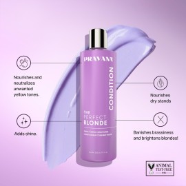 Pravana The Perfect Blonde Purple Toning Conditioner | Neutralizes Brassy, Yellow Tones | For Color-Treated Hair | Adds Strength, Shine, Elasticity | 11 Fl Oz Pravana The Perfect Blonde Purple Toning Conditioner | Neutralizes Brassy, Yellow Tones | For Color-Treated Hair | Adds Strength, Shine, Elasticity | 11 Fl Oz