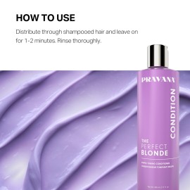 Pravana The Perfect Blonde Purple Toning Conditioner | Neutralizes Brassy, Yellow Tones | For Color-Treated Hair | Adds Strength, Shine, Elasticity | 11 Fl Oz Pravana The Perfect Blonde Purple Toning Conditioner | Neutralizes Brassy, Yellow Tones | For Color-Treated Hair | Adds Strength, Shine, Elasticity | 11 Fl Oz