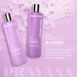 Pravana The Perfect Blonde Purple Toning Conditioner | Neutralizes Brassy, Yellow Tones | For Color-Treated Hair | Adds Strength, Shine, Elasticity | 11 Fl Oz Pravana The Perfect Blonde Purple Toning Conditioner | Neutralizes Brassy, Yellow Tones | For Color-Treated Hair | Adds Strength, Shine, Elasticity | 11 Fl Oz