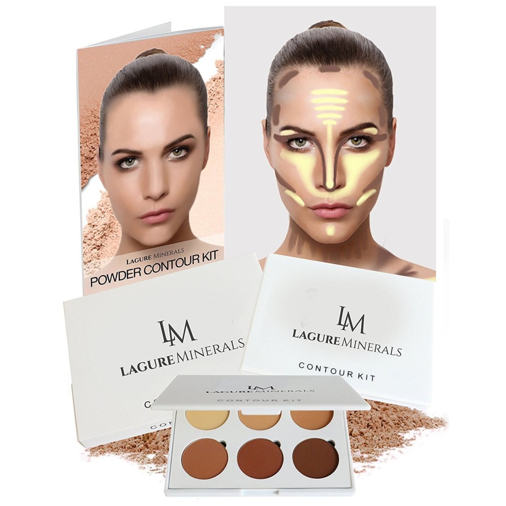 Lagure Minerals Powder Contour Kit - Premium Bronzer and Contour Palette for Flawless Highlighting and Contouring - Step-by-Step Contour Guide Included Lagure Minerals Powder Contour Kit - Premium Bronzer and Contour Palette for Flawless Highlighting and Contouring - Step-by-Step Contour Guide Included