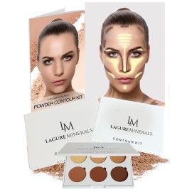 Lagure Minerals Powder Contour Kit - Premium Bronzer and Contour Palette for Flawless Highlighting and Contouring - Step-by-Step Contour Guide Included Lagure Minerals Powder Contour Kit - Premium Bronzer and Contour Palette for Flawless Highlighting and Contouring - Step-by-Step Contour Guide Included