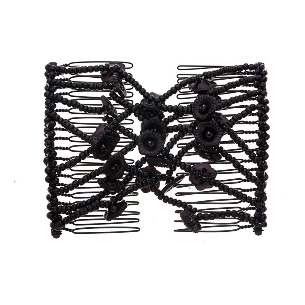 LOVEF Fashion Jewelry Hand-Beaded Wild Magic Hair Comb Hair Accessories Hair Beauty Decoration (Black)