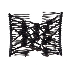 LOVEF Fashion Jewelry Hand-Beaded Wild Magic Hair Comb Hair Accessories Hair Beauty Decoration (Black)