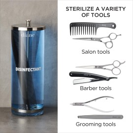 Diane Glass Disinfectant Jar for Sterilizing Hair Salon Shears, Combs, Barber Cleaning Supplies, Clippers, and Nail Tools - Large - 10 Tall x 3.4 Wide - 33 Fl Oz Capacity