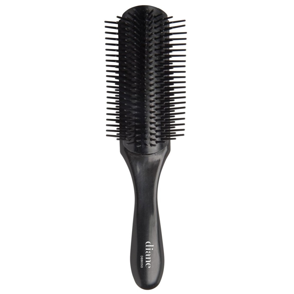 Diane Nylon Pin Styling Hairbrush for Detangling, Separating, Shaping, and Defining Wet or Curly Hair, Heat-Resistant, Anti-Static, Hair Care Essential, Black