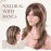 S-noilite Long Layer Straight Wigs with Bangs Women Natural Ombre Heat Resistant Synthetic Hair Full Head Wig Cosplay Party Costume 15inch Light Brown Blonde Mix