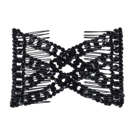 Lovef Easy Magic Hair Beauty Decoration Comb Pearl Stretchy Beaded Hairpin Bow Double Combs Lady in Assorted Color (Black) Lovef Easy Magic Hair Beauty Decoration Comb Pearl Stretchy Beaded Hairpin Bow Double Combs Lady in Assorted Color (Black)