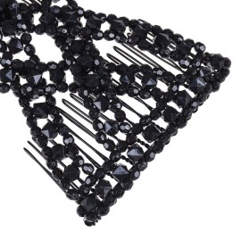 Lovef Easy Magic Hair Beauty Decoration Comb Pearl Stretchy Beaded Hairpin Bow Double Combs Lady in Assorted Color (Black) Lovef Easy Magic Hair Beauty Decoration Comb Pearl Stretchy Beaded Hairpin Bow Double Combs Lady in Assorted Color (Black)