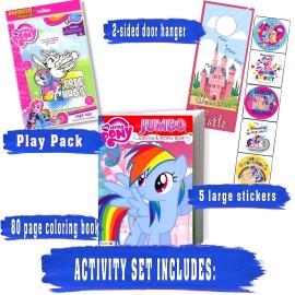 My Little Pony Coloring Book with Take-N-Play Set - 96-Page Coloring Book, My Little Pony Stickers, and Markers