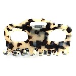 Wardani large Jaw Clip, eyelets French tortoiseshell from acetate cellulose handmade in France (White Tokyo)