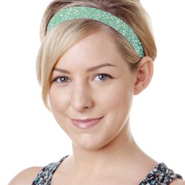 Hipsy Adjustable Non Slip Wide Bling Glitter Cute Fashion Headband for Women Girls & Teens (Seafoam)