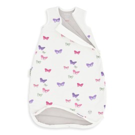Woolino Merino Wool and Organic Cotton Baby Sleeping Bag - 4 Season Classic Sleep Sack - Two-Way Zipper Sleep Bag for Baby and Toddler - 18-36 Months - Butterfly