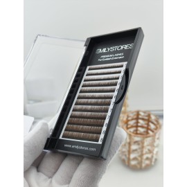 EMILYSTORES Lash Eyebrow Extensions Color Brown Thickness 0.10 mm Length 5/6/7/8MM Mixed Sizes One Tray EMILYSTORES Lash Eyebrow Extensions Color Brown Thickness 0.10 mm Length 5/6/7/8MM Mixed Sizes One Tray