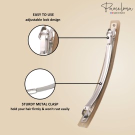 Parcelona French Long and Thin Large 4 Beige Brown Celluloid Automatic Hair Clip for Girls Strong Hold No Slip Grip Hair Claw Clips for Women, Made in France Parcelona French Long and Thin Large 4 Beige Brown Celluloid Automatic Hair Clip for Girls Strong Hold No Slip Grip Hair Claw Clips for Women, Made in France