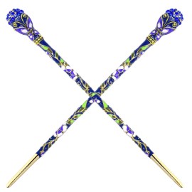 Fashion & Lifestyle 2 Count Hair Decor Chinese Traditional Style Hair Sticks Shawl Pins Picks Pics Forks for Women Girls Hair Updo Making Accessory 6 with Butterfly, Blue