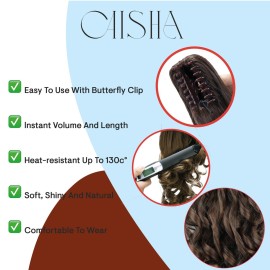 CAISHA 20 Hairpiece Ponytail Clip On Extension With Butterfly Claw Voluminous Wavy Blonde Mix HV2