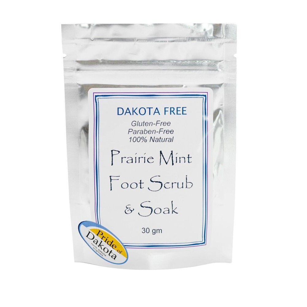Dakota Free Prairie Mint Foot Scrub 30 gm silver packet Dakota Free Prairie Mint Foot Scrub 30 gm silver packet