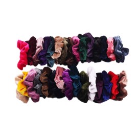 Lovef 7PCS Soft Elegant Velvet Hair Scrunchies Elastic Hair Bands Ties Donut Hair Ponytail Holder Hair Accessories